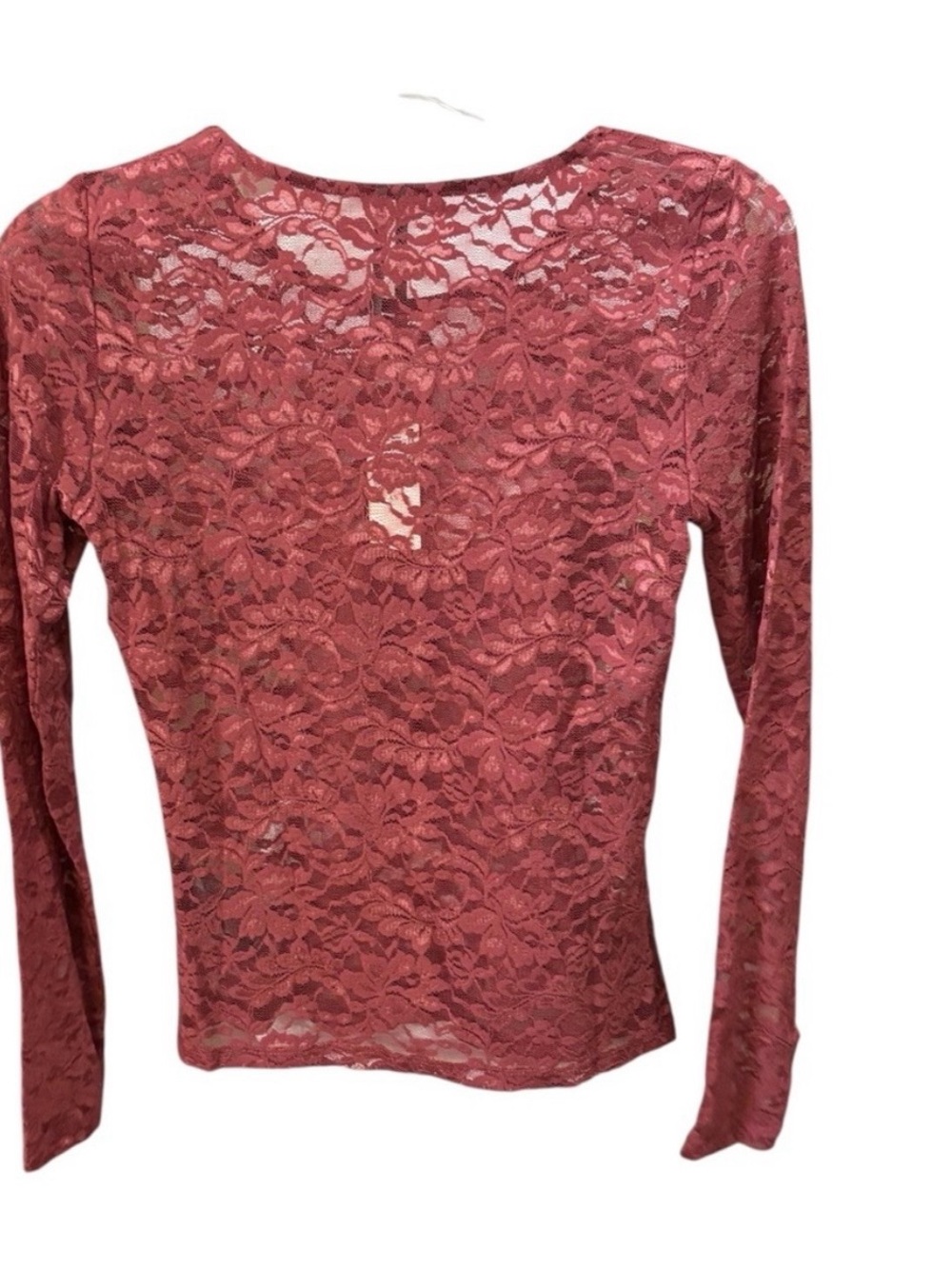 NEW/ Anthropologie Rose-Mauve Lace Long Sleeve Top/size S / Plum color